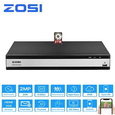 #ad ZOSI H.265 16 Channel 1080P Home DVR with Hard Drive 2TB for Security System $161.19