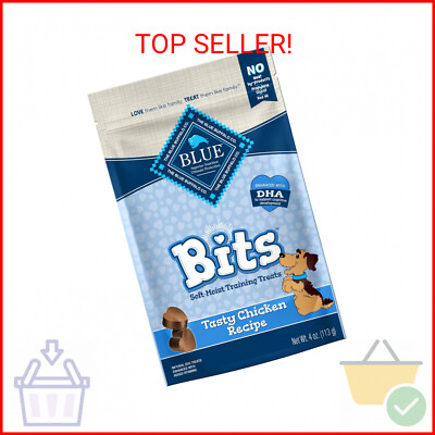 #ad 4 oz bag Blue Buffalo BLUE Bits Natural Soft Moist Dog Treats Chicken Recipe $8.09