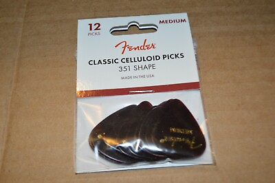 #ad NEW Fender 351 Classic Celluloid Medium Guitar Picks 12 SHELL 198 0351 800 $6.95