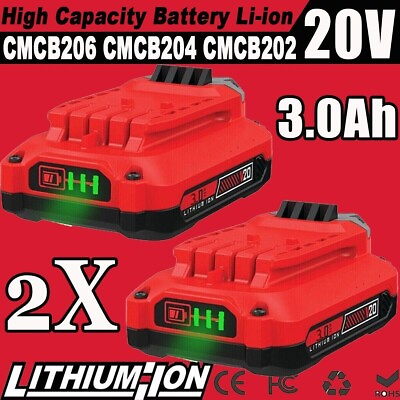 #ad 2PACK 20V For Craftsman V20 20 Volt MAX Li ion Battery CMCB204 CMCB202 CMCB201 $26.00