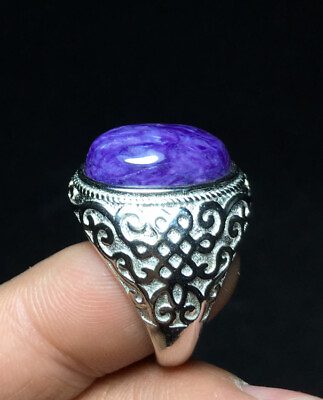 #ad 50 60ct A Rare natural Charoite Ring Rich Purple Crystal Ring Can Adjusted $19.99