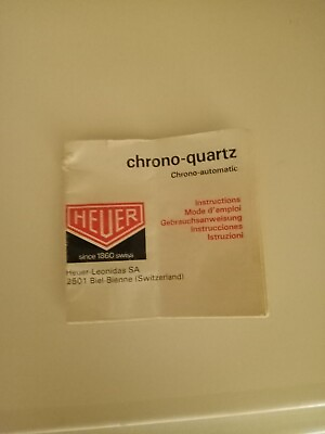 #ad Heuer Chrono Quartz Papers Instructions Booklet Chronograph Pre Automatic Rare $49.95