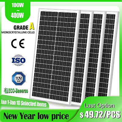 #ad 100W 200W 400W 1000W 500W Watt 12V Monocrystalline Solar Panel 12V PV Home RV $51.99