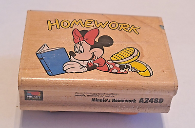 #ad Rubber Stampede Minnie#x27;s Homework A248D Rubber Stamp DIsney Mouse 2.5quot; x 1.75quot; $8.79