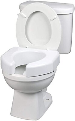 #ad Elevated Toilet Seat SP Ableware Open Front 3quot; Lift Plastic White MADE IN USA $28.99