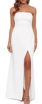 #ad Aqua WHITE Women#x27;s Sleeveless Gown US 10 $90.77