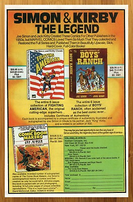 #ad 1995 Joe Simon amp; Jack Kirby Hardcovers Print Ad Poster Fighting American Art $13.49