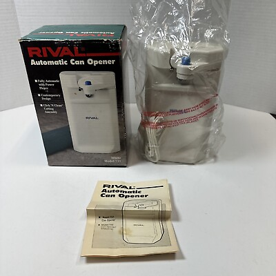 #ad New Vintage Rival Electric Can Opener Automatic Model 721 White $69.98