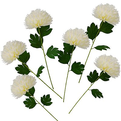 #ad Chrysanthemum Flowers Artificial Autumn 5.5#x27;’ Large Heads Faux Fall Mum Flow... $26.83