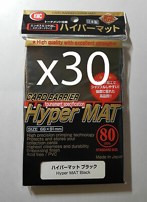 #ad 30x KMC Hyper Matte Black Sleeves 2400 Count MAT MTG Magic Gathering Pokemon $185.00