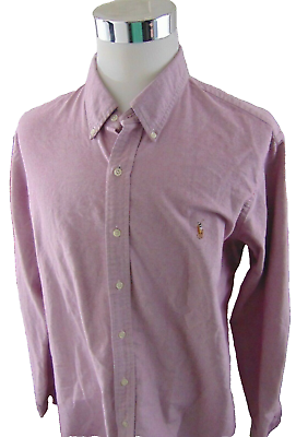 #ad Polo Ralph Red Oxford 100% Cotton Long Sleeve Shirt Men#x27;s XXL VGUC $33.95