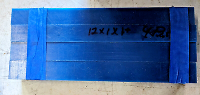 #ad BLUE UHMW With Teflon Block 1quot; Thick x 1quot; Width x 12quot; Long LOT OF 4 $45.00