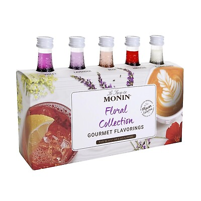 #ad Monin Mini Floral Collection Gourmet Flavorings 5 pack Sampler 50mL $22.55