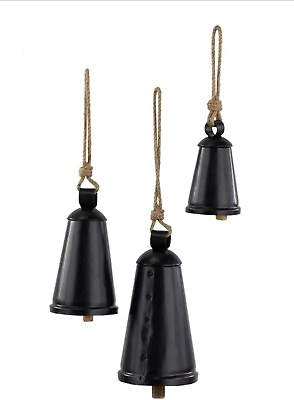 #ad Black Set of 3 Christmas Bell Hanging Housewarming Party Door Wall Decor Gift $115.00
