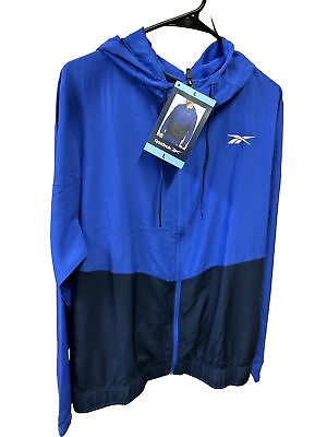 #ad Reebok Men#x27;s Training Woven Jacket Size Vector Blue $13.77