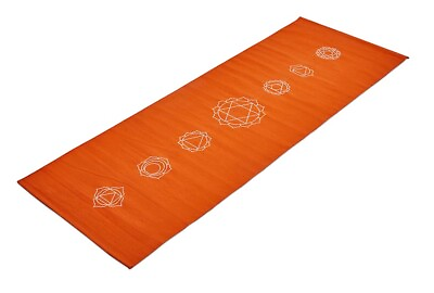 #ad Sarveda Natural Cotton Yoga Mat with Natural Rubber Grip – 7 Chakras $58.90