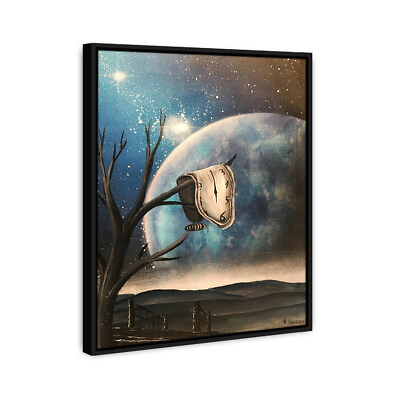 #ad Salvador Dali Clock Persistence of Memory Surrealism Framed Oil Canvas Print $56.88