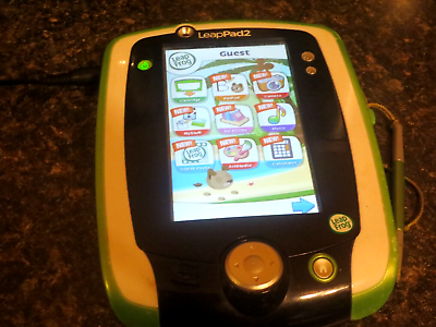 #ad LeapFrog LeapPad2 Tablet Gel Shell Carrying Case No Cords amp; 4 Games TESTED $32.95