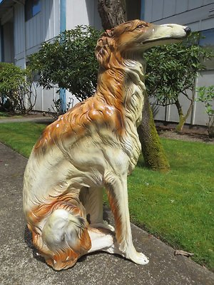 #ad BORZOI antique russian wolfhound art deco statue flapper girl vtg seattle dog $1500.00