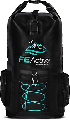 #ad FE Active Dry Bag Waterproof Backpack Eco Friendly Hiking Bag 20L Black $35.00