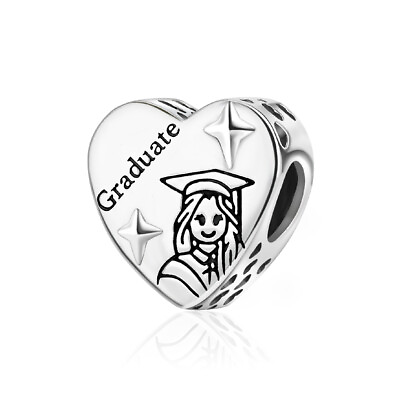#ad New Graduated Girl Heart shaped Charm 925 Sterling Silver Women Bracelet Charm $16.98