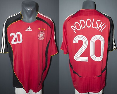 #ad Germany Podolski Jersey 2006 World Cup Away Football Soccer Mens Shirt Size XL $79.99