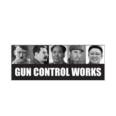 #ad Gun Control Works Funny 2a Trendy political republican Sticker $4.88