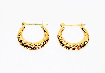 #ad 14K Solid Gold 20mm Hoop Earrings Gold Earrings Gold Hoops Vintage Earrings $279.99