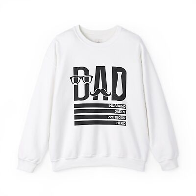 #ad Dad. Husband. Daddy. Protector. Hero. Unisex Heavy Blend™ Crewneck Sweatshirt $30.17