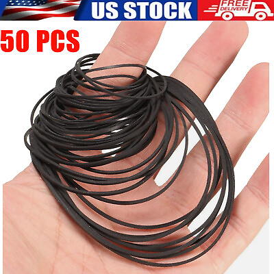 #ad 50PCS For Cassette Player Recorder Repair Replacement Square Rubber Drive Belt $6.05