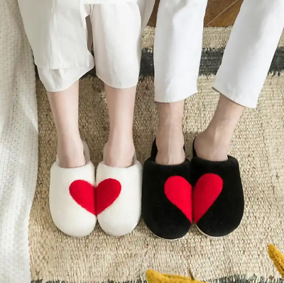#ad Love Couple Warm Slippers Soft Bedroom House Shoes Women Men Cute Plush Cotton $29.99