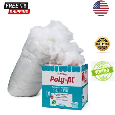 #ad POLYESTER FIBER STUFFING Pillow Filling Washable Polyfill Craftslbs 5lbs White $37.99