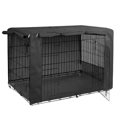 #ad Folding Metal Dog Crate Cover for 48 Inch Wire Pet Cage Black $53.62