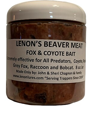 #ad Lenon#x27;s Beaver Meat Fox and Coyote Trapping Bait 8oz Jar Since 1924 $10.00