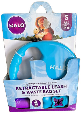 #ad Tzumi Halo Retractable Leash amp; Waste Bag Set 10 Ft Length For DOG up to 44 LBS $11.66