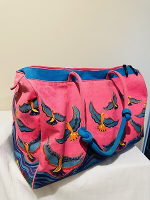 #ad Vintage Laurel Burch Colorful Weekender Duffel Bag Birds C $30.00