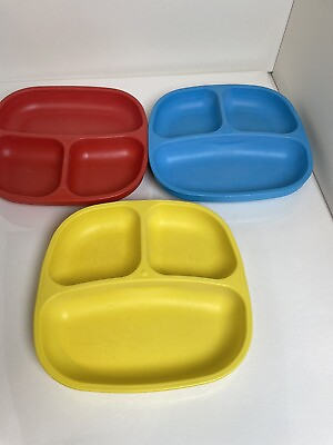 #ad Re Play Divided Plates Trays for Baby Toddler Set of 3 Multi Color Made in USA $4.99