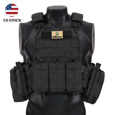 #ad IN US Outdoor Tactical Vest Quick Release Equipment Protective Plug Plate Black $119.11