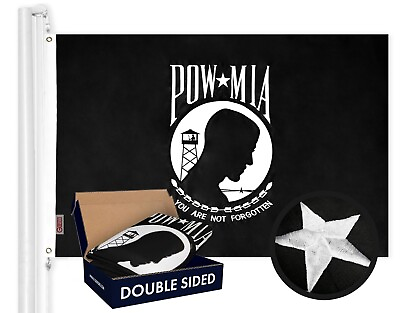 #ad G128 – POW MIA Prisoner of War Flag 3x5 ft DOUBLE SIDED Embroidered $32.29
