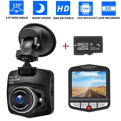 #ad 2.4 Full HD 1080P DashCam Car DVR Front Rear Camera Night Vision w 32gb SD card $16.99