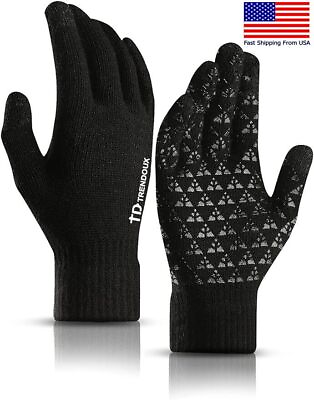 #ad Winter Gloves Upgraded Touch Screen Cold Weather Thermal Warm Knit Glove $3.99