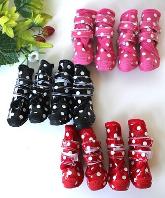 Waterproof Rain Snow Puppy Dog Shoes Boots Booties High Rubber For SMALL Pet $18.99
