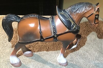#ad Vintage Goldenplum Anheuser Busch Budweiser Clydesdale Plastic Horse 225 10” $20.00