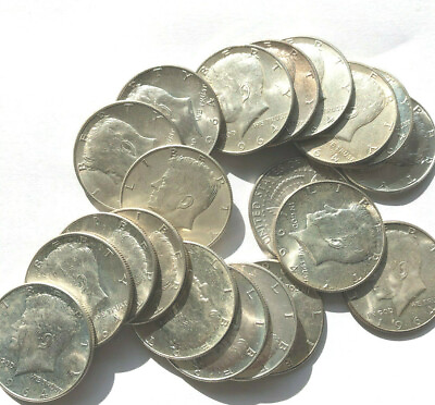 #ad Lot of 1964 90% silver Kennedy Half Dollars 4 coins $2FV junk silver $72.00