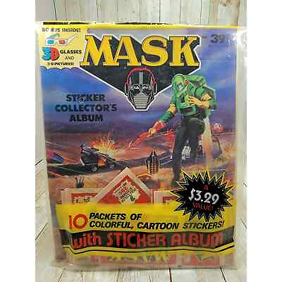 #ad Vintage 1986 Album Sticker Pack Lot amp; Book 3D GlassesNew NOS Rare Sealed Mask $47.77