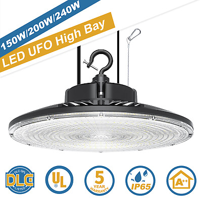#ad LED UFO High Bay Light 150W 200W 240W 300W Dimmable Warehouse Shop Light 5000K $79.30