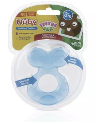 #ad Nuby Teethe eez Soft Silicone Teether Textured 0 Months BPA Free $3.50