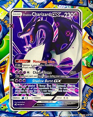 #ad Shadow Charizard GX Rainbow Gold Metal Pokémon Card Collectible Gift $9.50