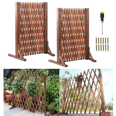 2 Pack Expanding Wood Fence Wooden Barrier Screen Gate Pet Dog Patio Garden $85.99