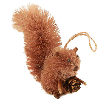 #ad Set of 2 Handmade Buri 5 1 2quot; Squirrel Ornaments with Pinecone $27.28